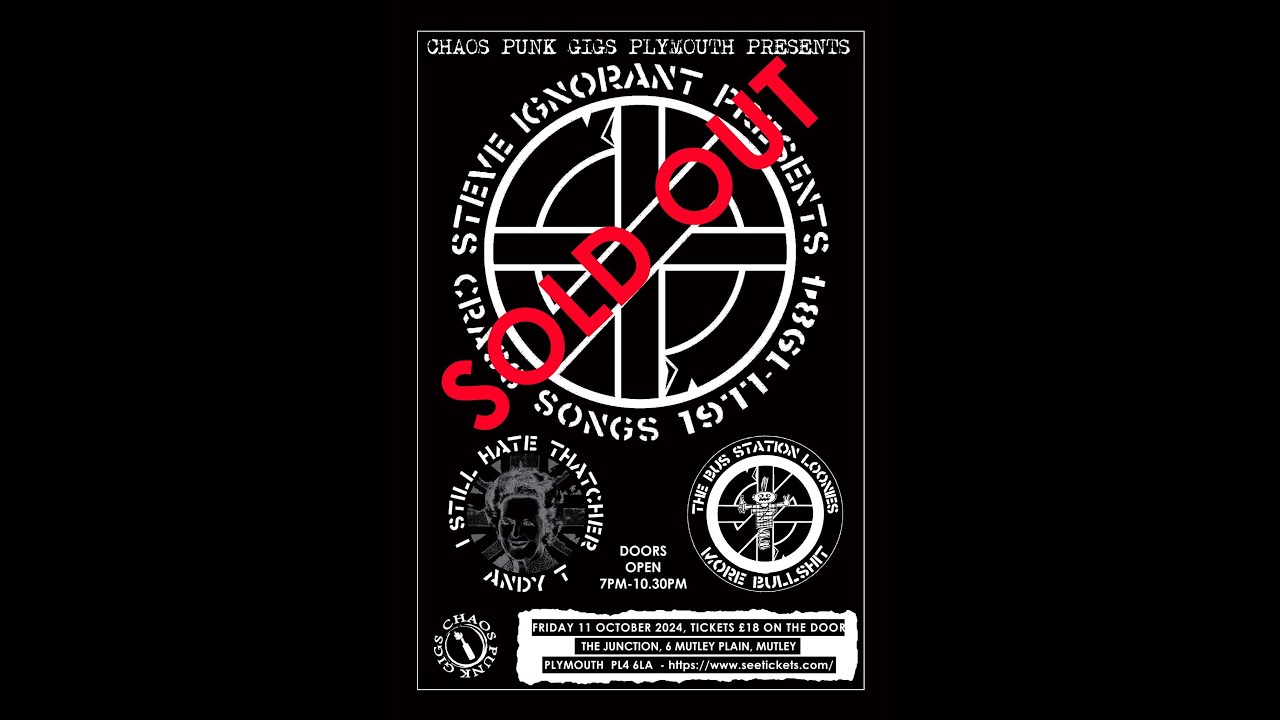 Steve Ignorant presents 'Crass Songs 1977- 1984' Live at The Junction Plymouth 11.10.24