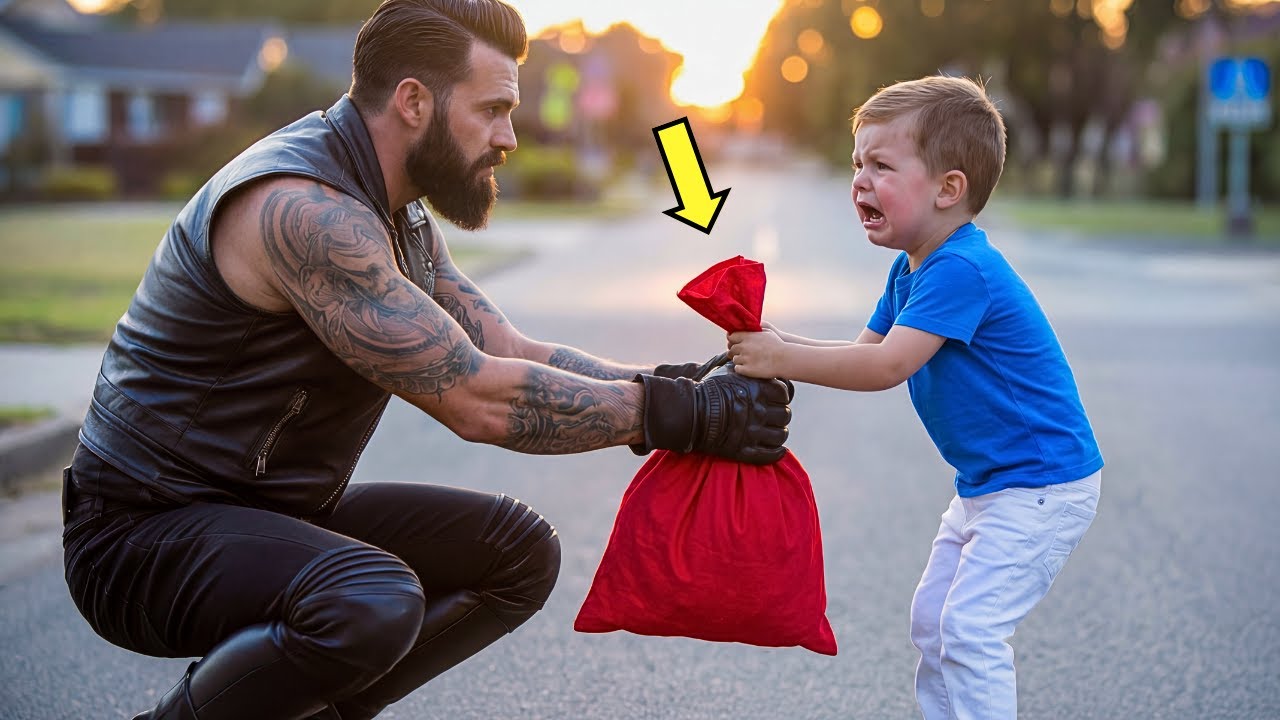 “Don’t Open That Bag!” Little Boy Warns the Biker— What They Find Inside Shocks the Entire Town Club