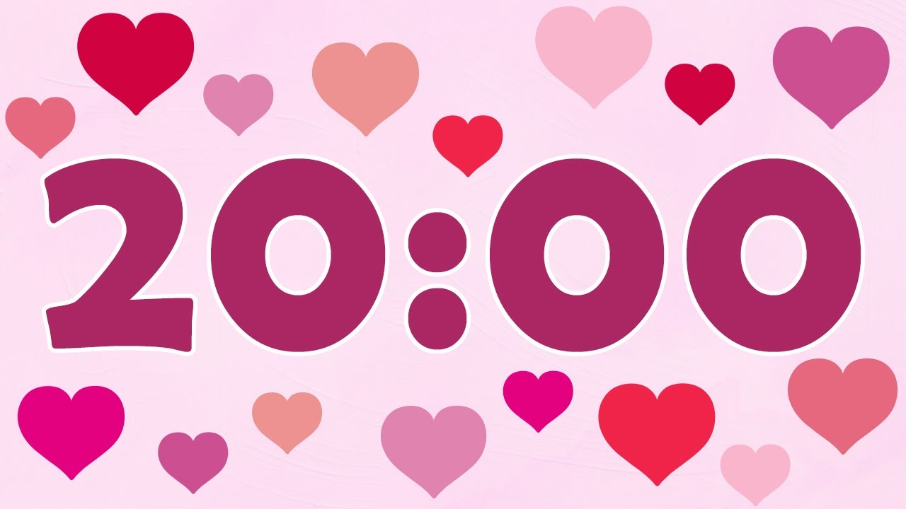 20 Minute Valentine’s Day Countdown Timer ❤️ Hearts & Relaxing Piano Music