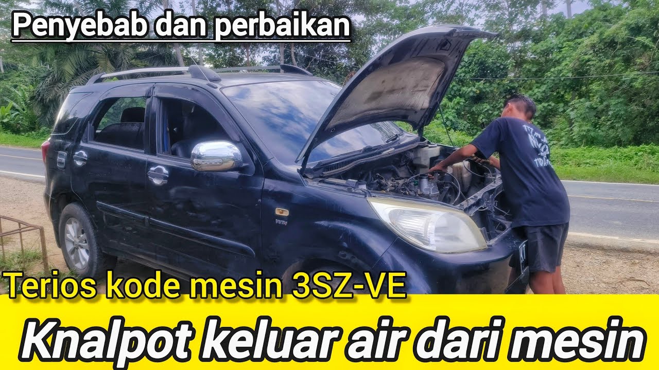 terios old‼️ penyebab air keluar dari knalpot #daihatsu #engine3sz #overheating 