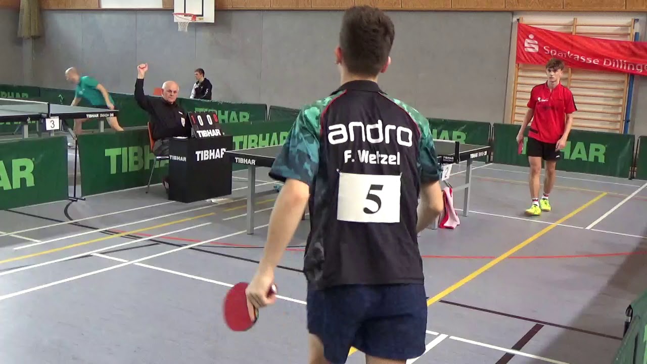 Wetzel vs Sampakidis 1  120190119 Dillingen Bayerische M  Table Tennis Stativ  28