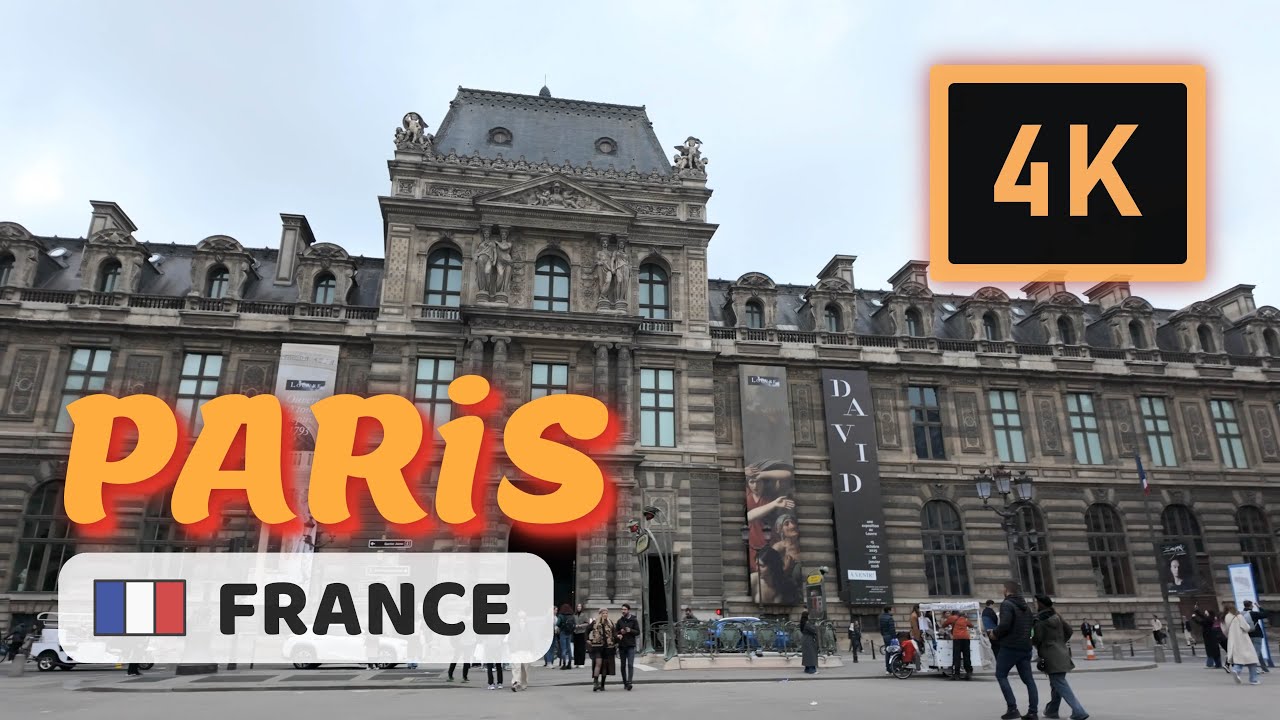 PARIS, France - Paris walking tour - 4K60 fps
