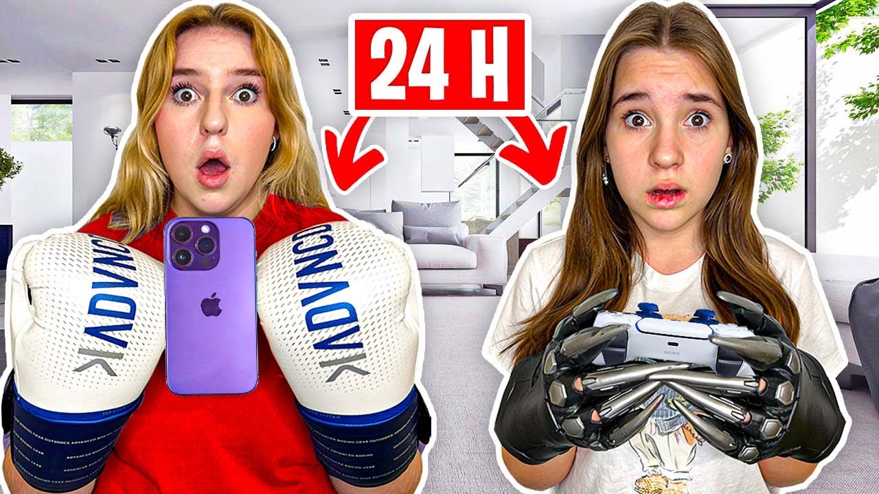 24H Avec Des Nouvelles Mains Challenge | Elina Vs Amélya