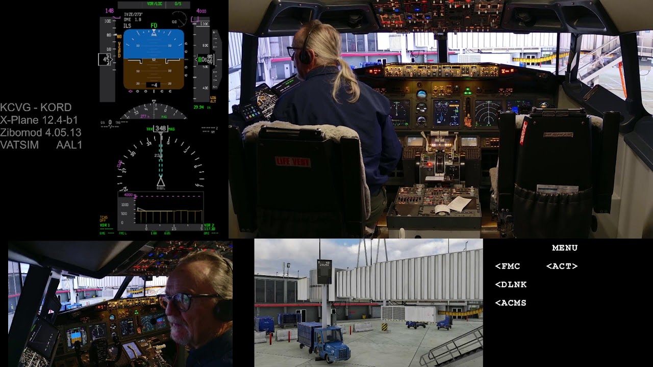 KCVG - KORD | Cincinnati to Chicago| VATSIM AAL1| X-Plane 12 | ZiboMod | Home Cockpit | B737 |