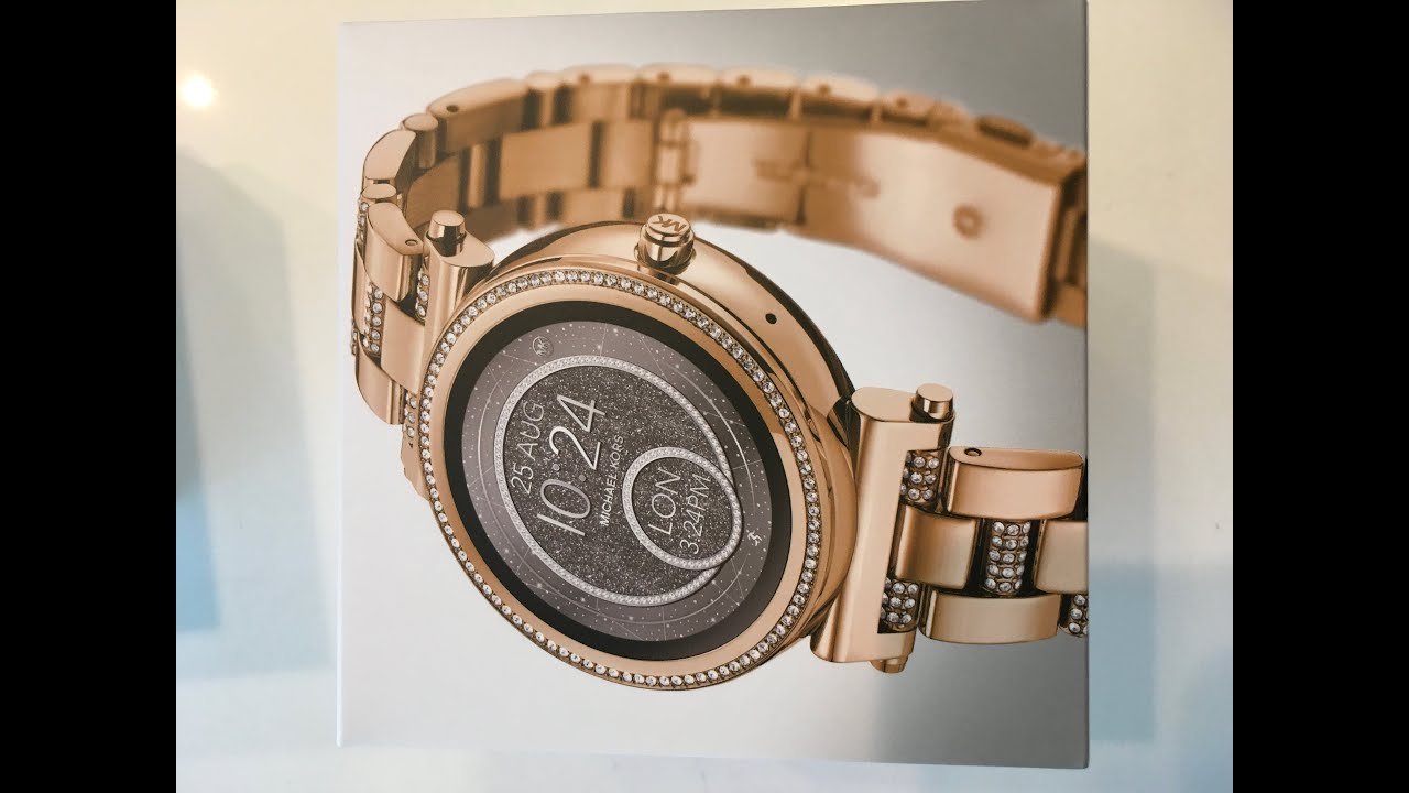 Michael Kors Gold Sophie Access Smart Watch 42M Unboxing And set up