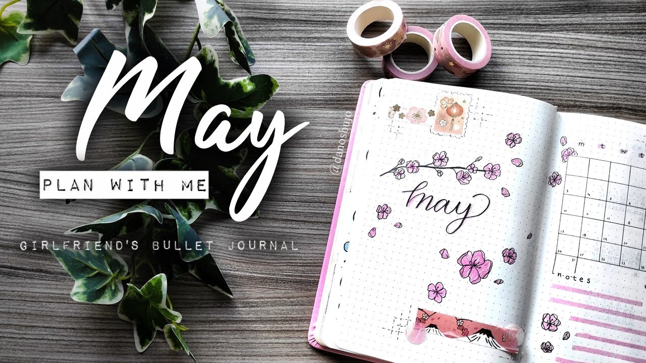 MAY 2021 GIRLFRIEND BULLET JOURNAL SET UP | PLAN WITH ME | 🌸 Cherry Blossom Theme 🌸 | Dano's Bujo