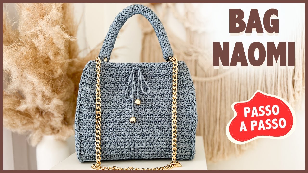 Bolsa de Crochê de Luxo com Fio Náutico Poliéster - Bolsa Naomi