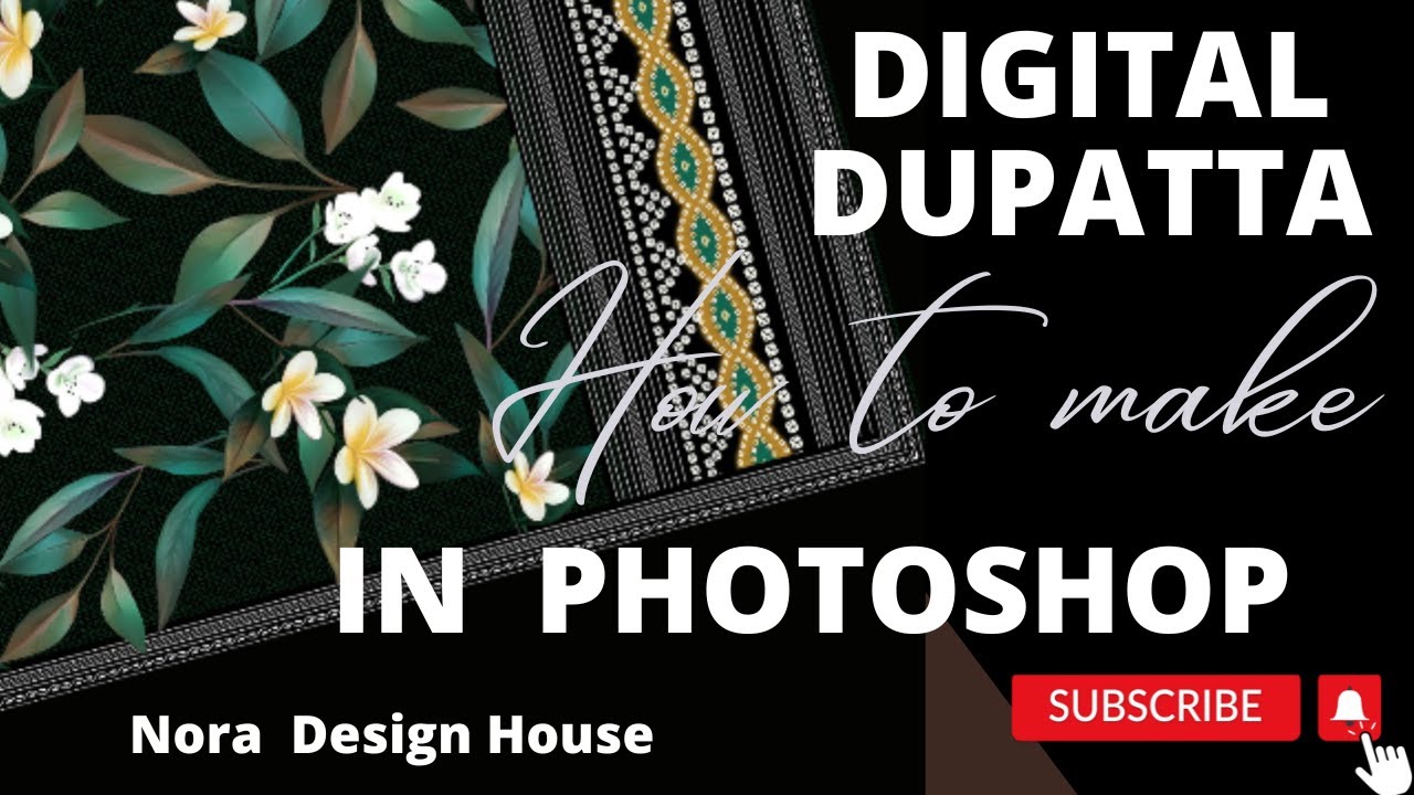 how we make digital dupatta design in photoshop step by step 