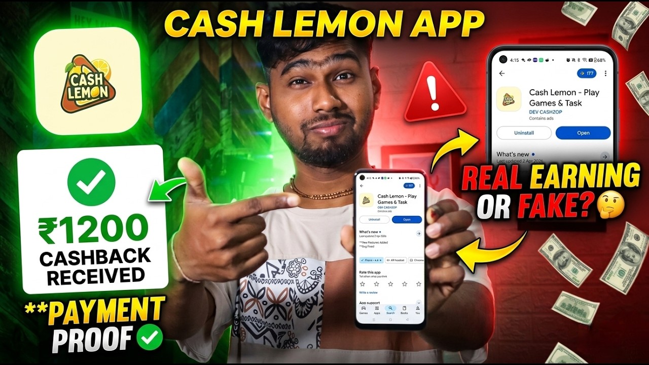 Cash Lemon App Real or Fake? 😱 | Play Games & Earn Money Truth 2026 💸