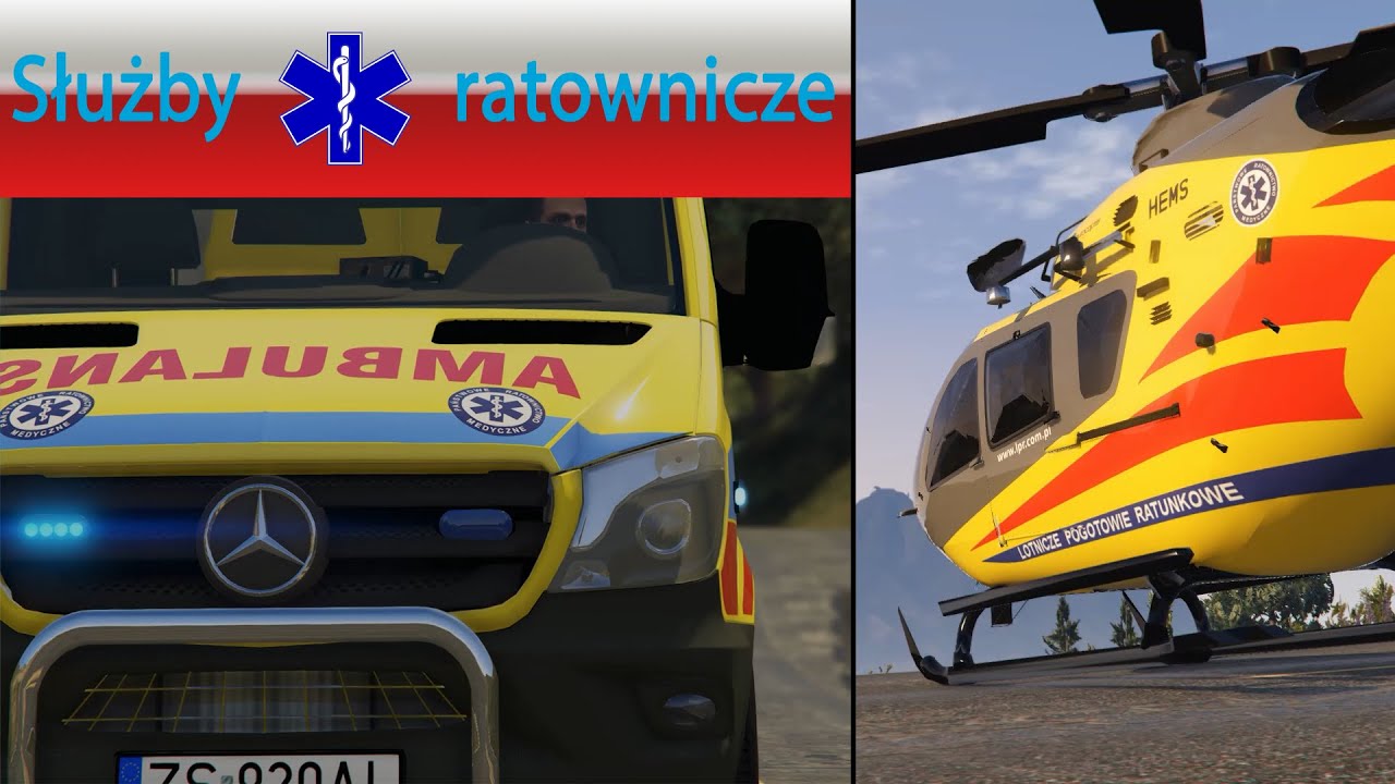 Polskie służby ratownicze - Wypadek drogowy - GTA V