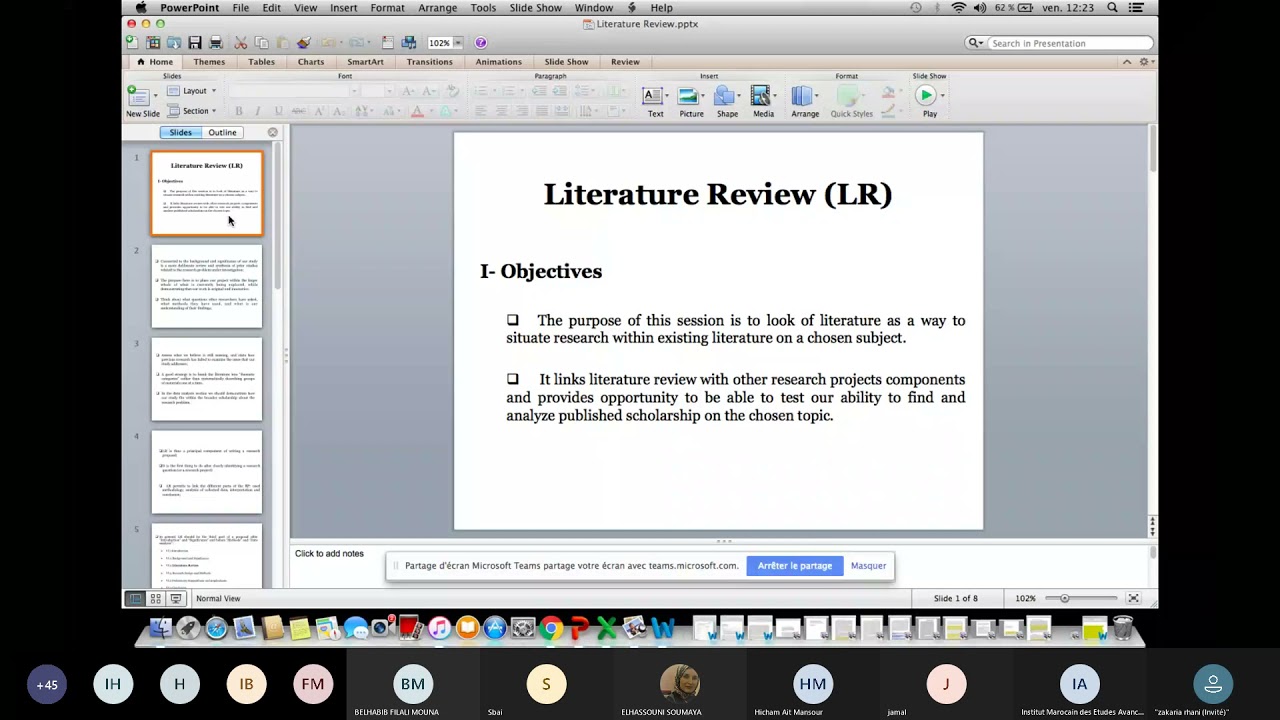 Séminaire Méthodologie de RSHS : Revue de littérature et argumentation       -Deuxième session-