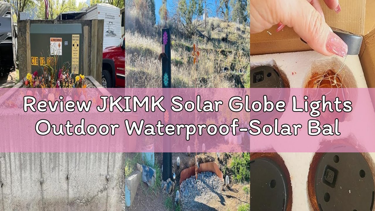 Review JKIMK Solar Globe Lights Outdoor Waterproof-Solar Balls Garden-Cracked Glass Ball Solar Light