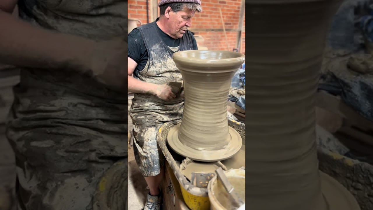 Our personalised #flowerpots being #thrown  #potter #pot #ceramics #p