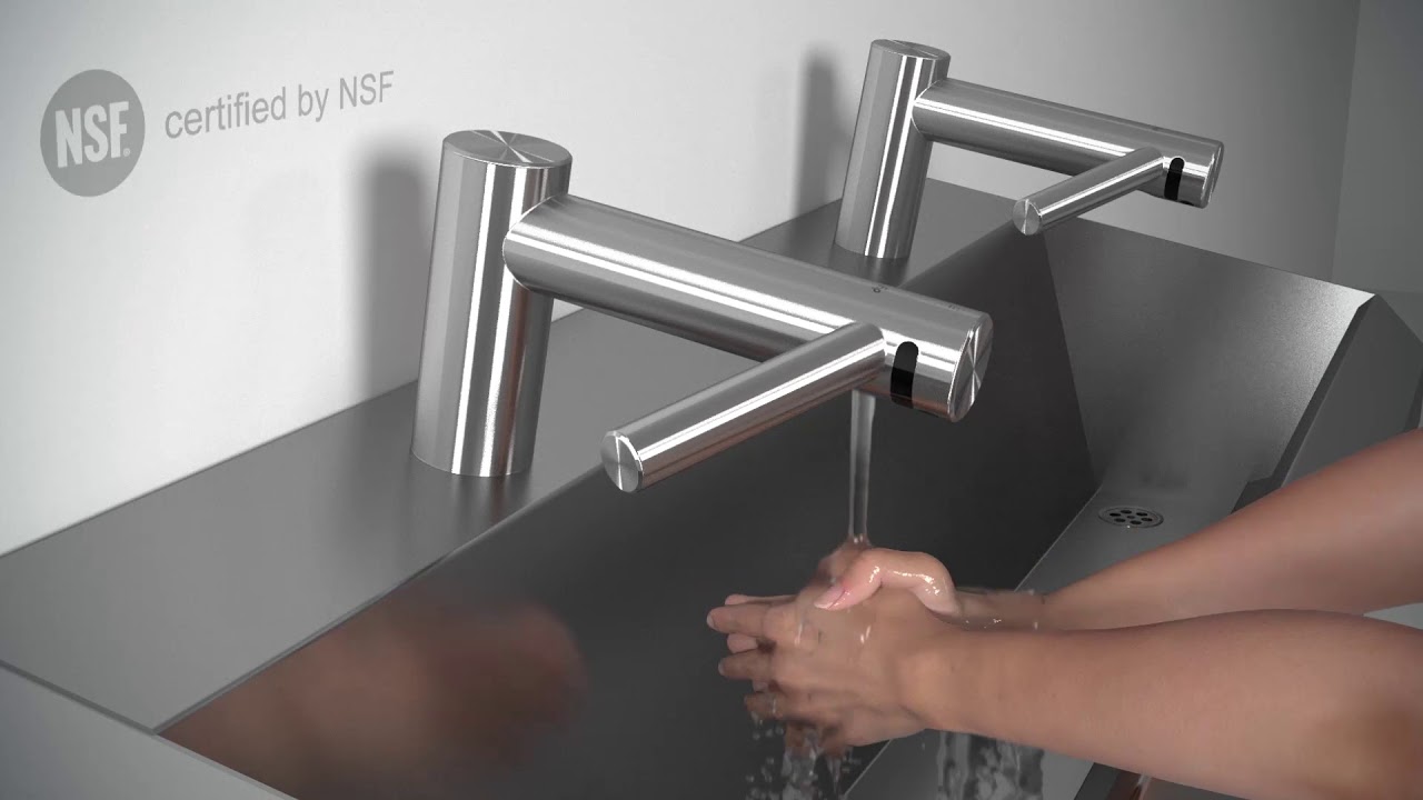SYSPAL Hygienic Sinks With Dyson Airblade Wash + Dry Hand Dryer Tap