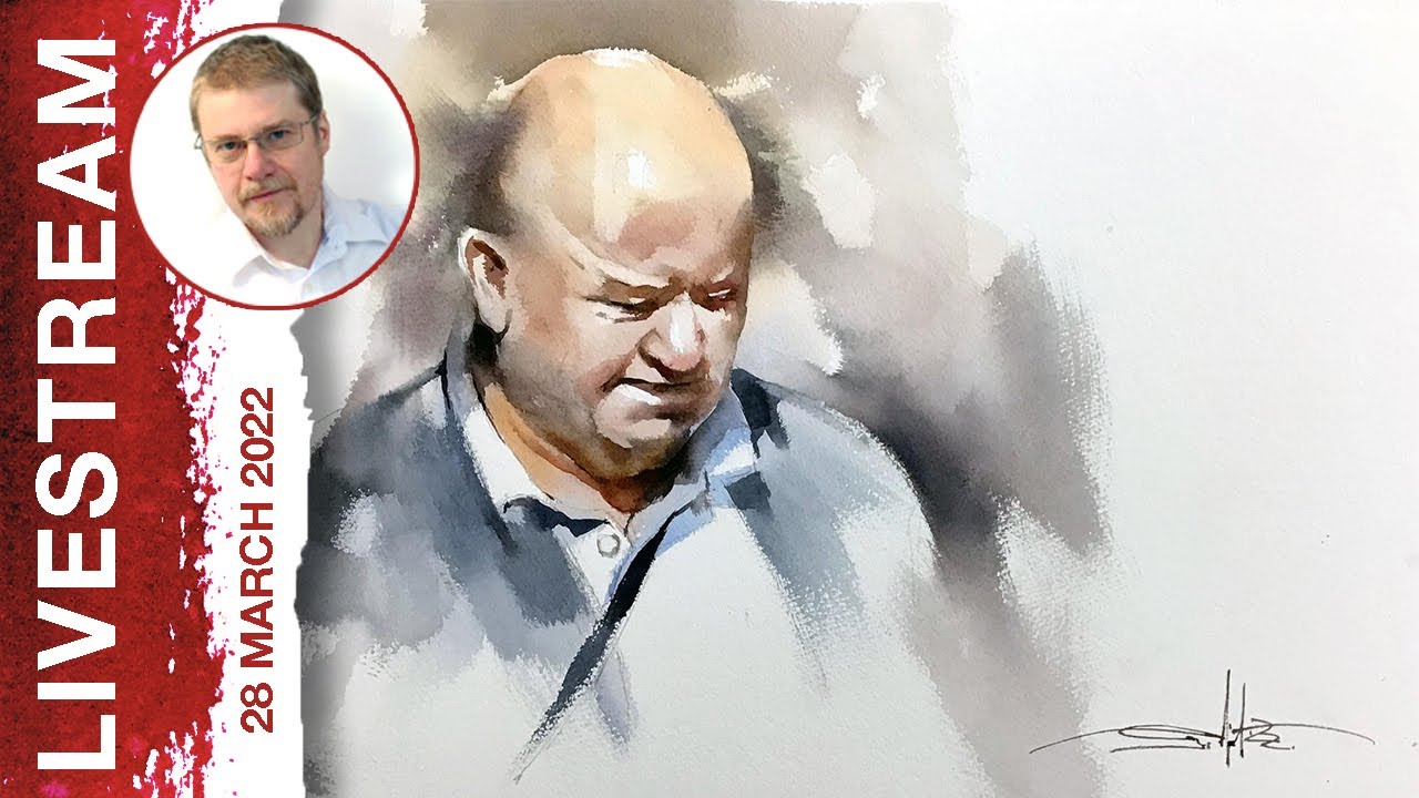 Monday Livestream 12: Portrait Sketching (Watercolor Portrait Tutorial)