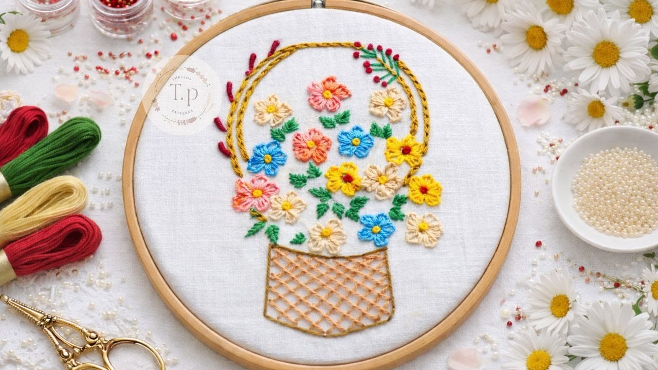 Very Easy Floral Hand Embroidery for Beginners  🔥❤️