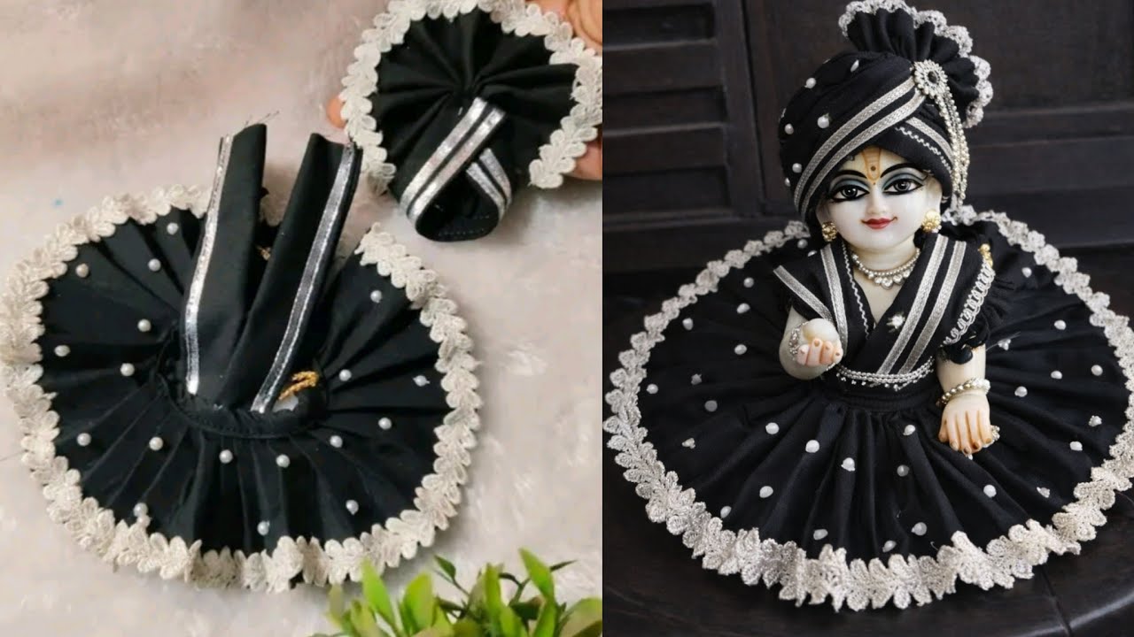 Beautiful ♥️Laddu gopal dress ✨Black Laddu Gopal Dress Tutorial😍 | बेहद सुंदर 🤩और आसान तरीका 💗