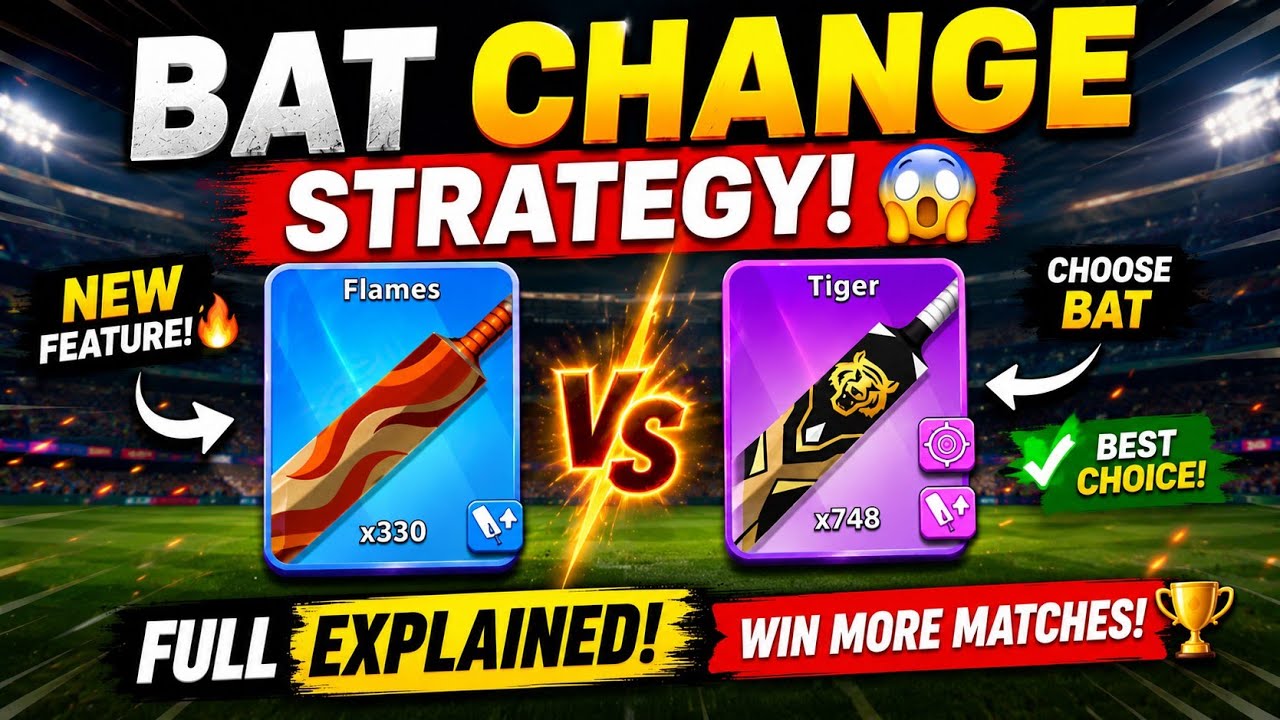 Bat Changing Strategy 🔥 New Future Bat Change Explained | Cricket League game bat changing