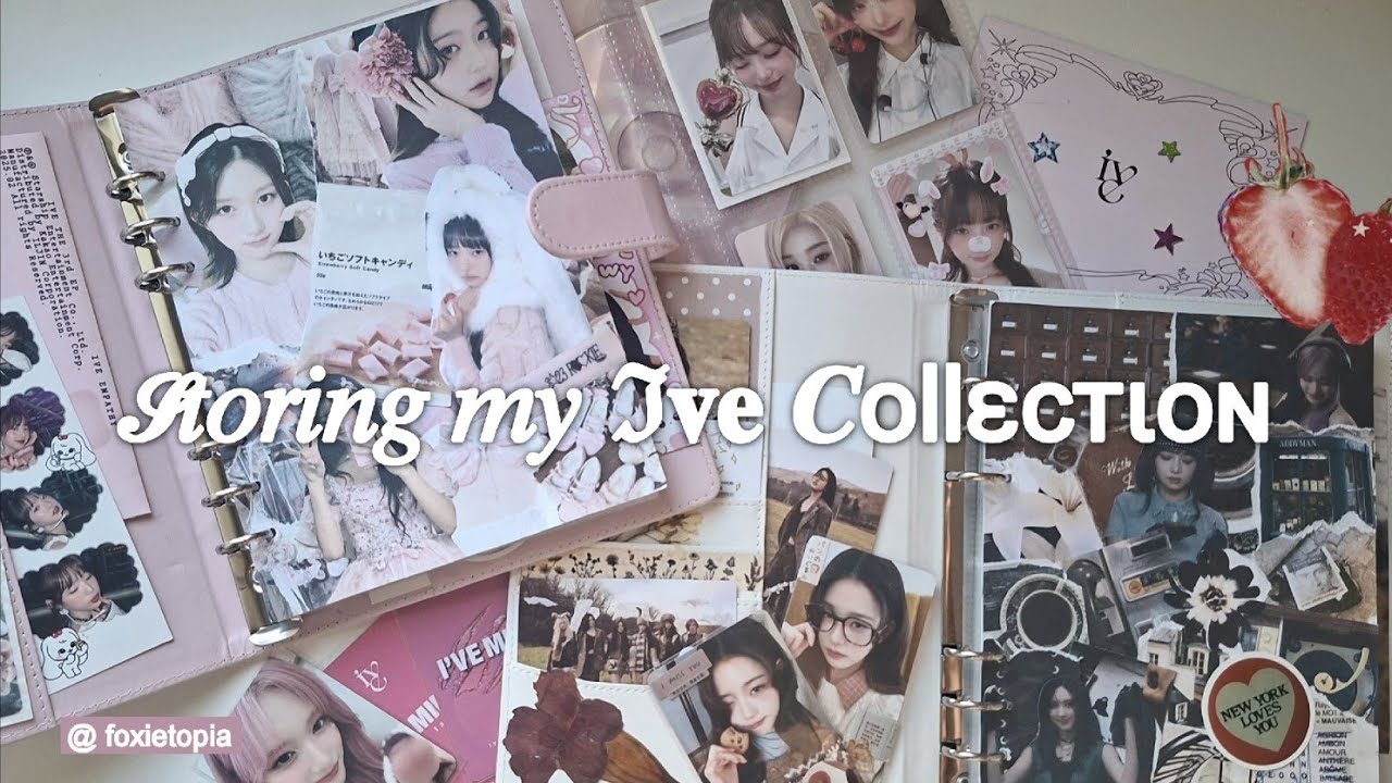 storing my ive photocard collection into binder 🍓
