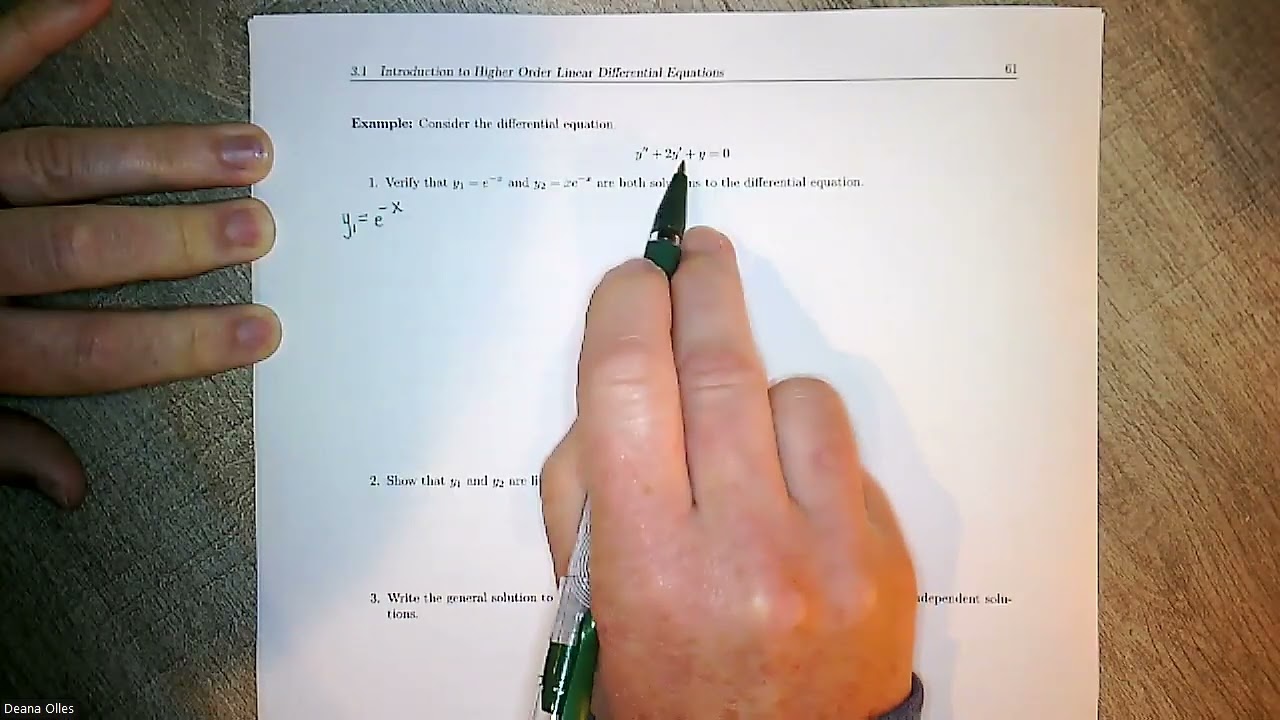Higher Order Linear Equations