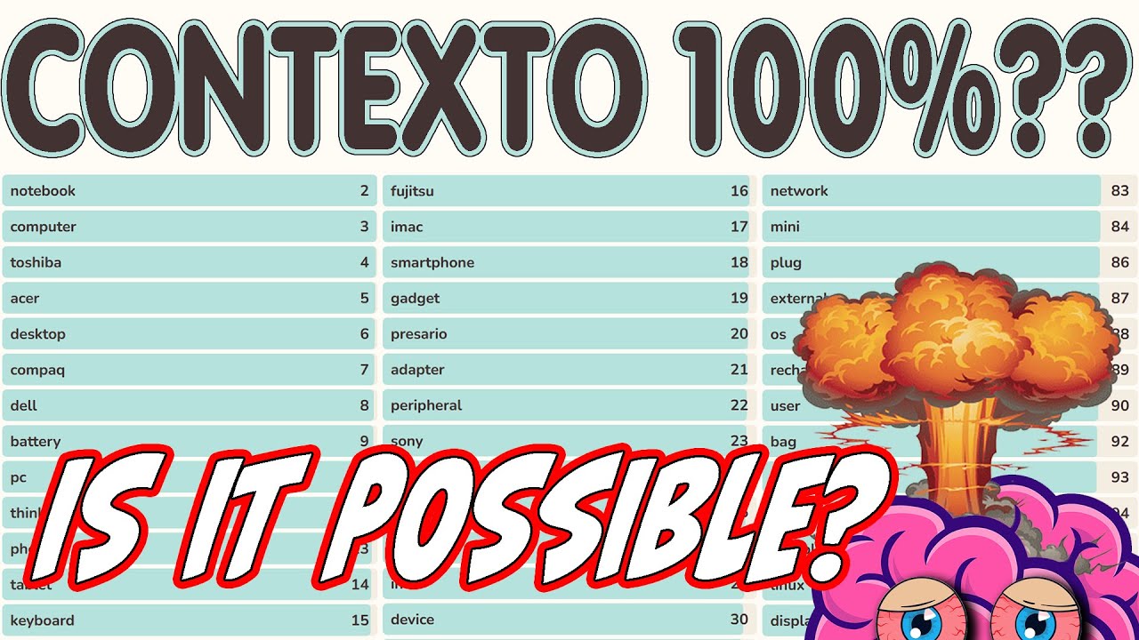 Can we 100% Contexto? All Answers #2 - #100 - ... I failed