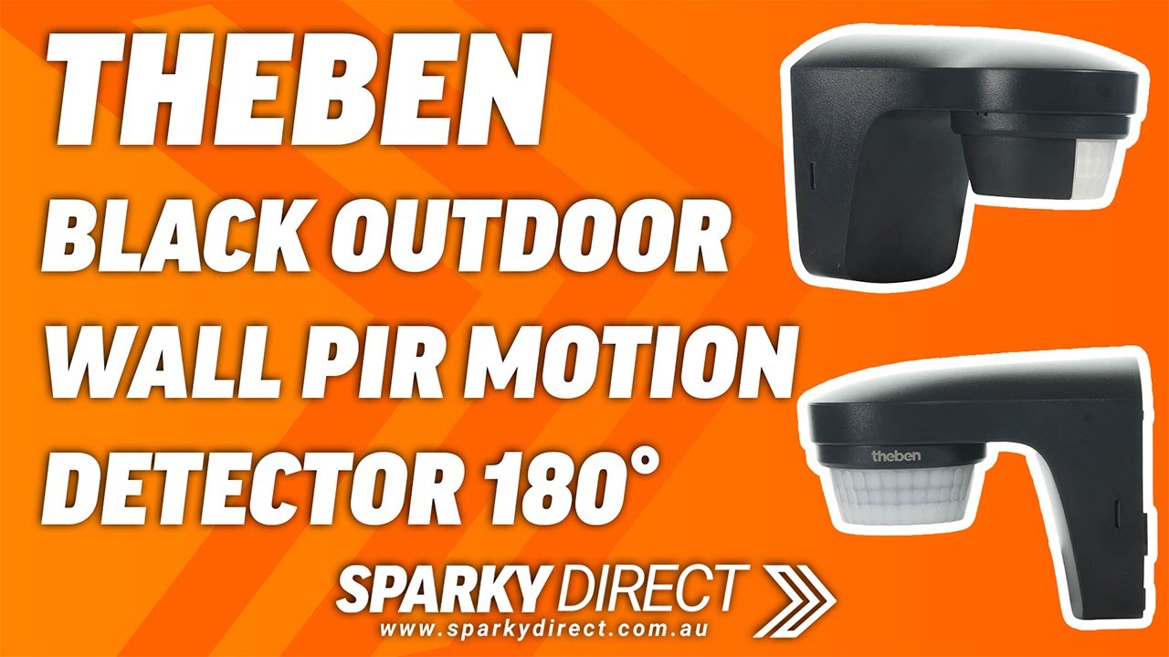 Theben THELUXA-S180-BK | Outdoor Wall PIR Motion Detector 180° IP55 | Black