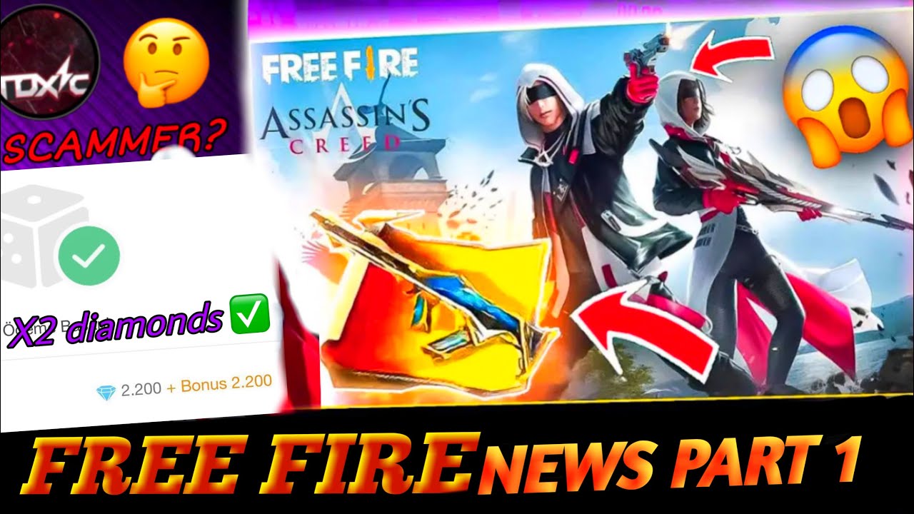 😱Free Fire News Part.1😱 [ ff X assassin’s creed / god toxic scammer🤔/ pos na valeis x2 dms ] 🧨