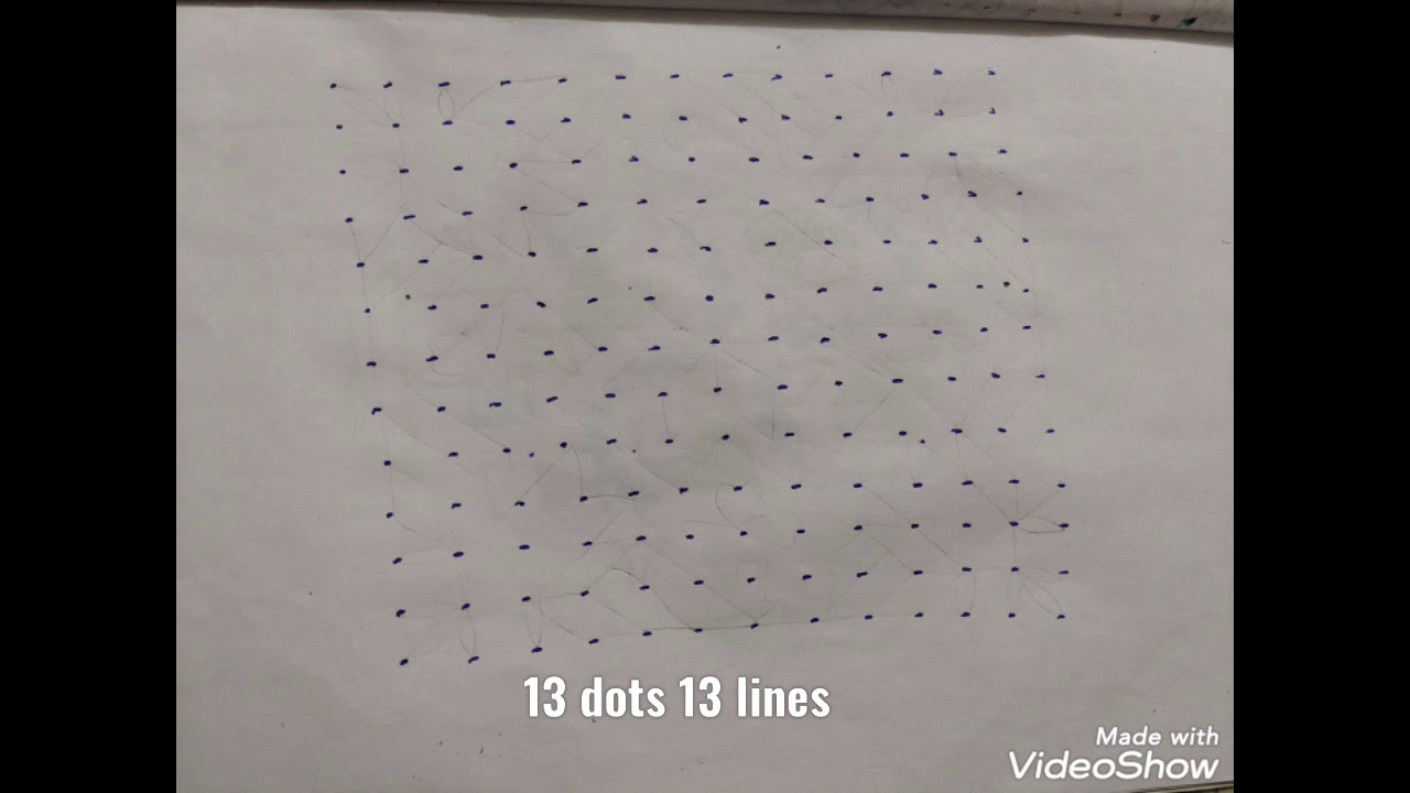 13 dots 13 lines Parallel dots (Neer pulli) Kolam