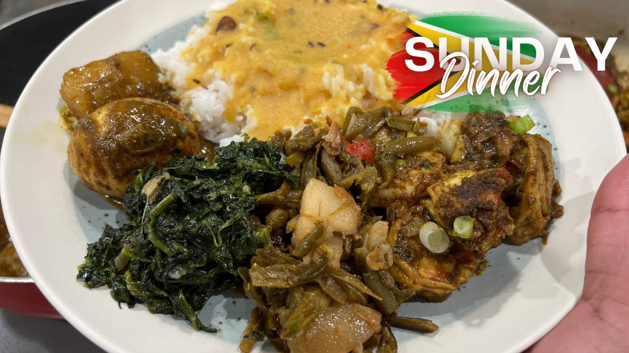COOK A GUYANESE FEAST WITH ME!- Episode 521 #dhal #shrimpcurry #eggcurry #bhajee #guyanese