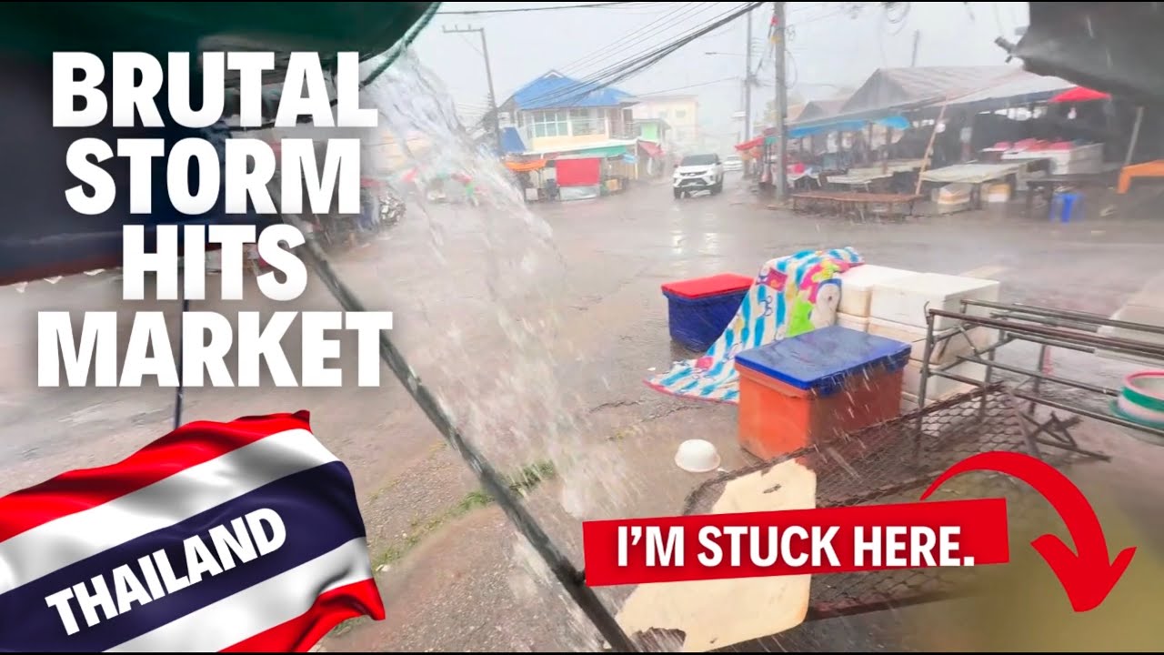 100% Stranded: STORM Before the CALM: Storm Hits Then TALK to LOCALS at Market. Thailand WALKABOUT