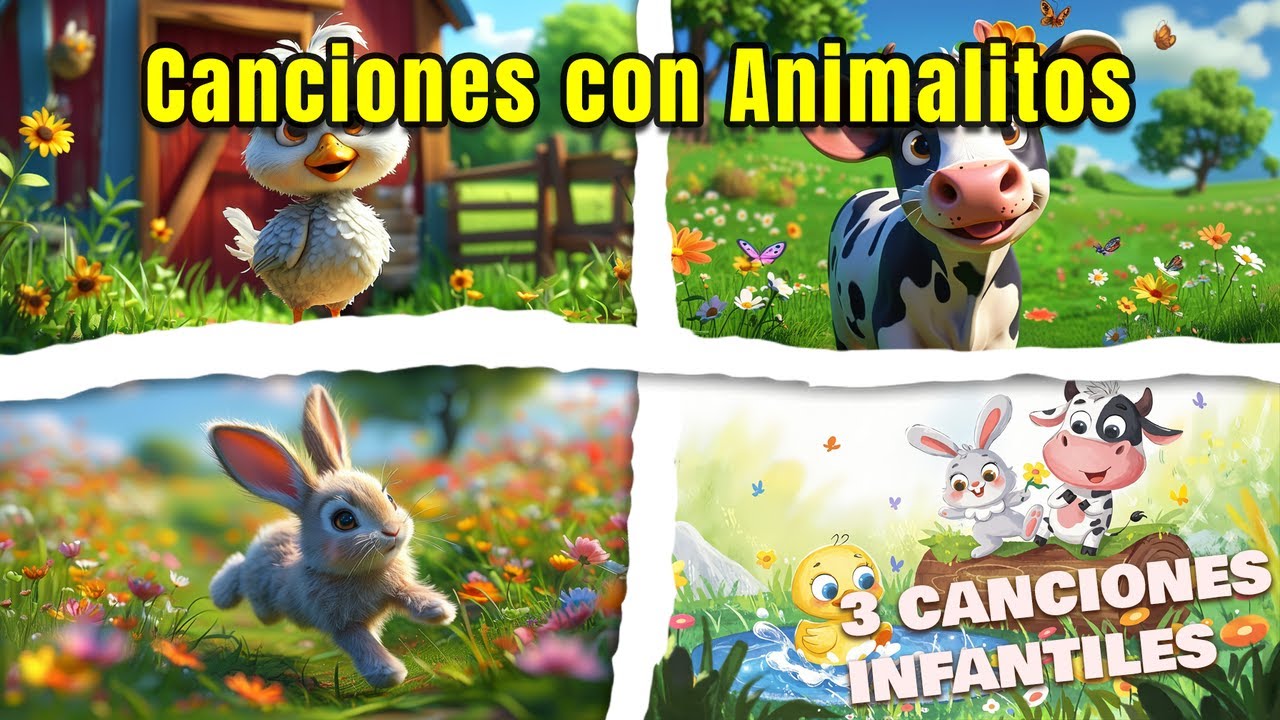 Un Mundo de Música Infantil con Animalitos 🌍🎶 | Tres Canciones Infantiles para Aprender