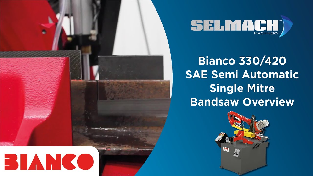 Bianco 330/420 SAE Semi Automatic Single Mitre Bandsaw [Selmach Machinery]