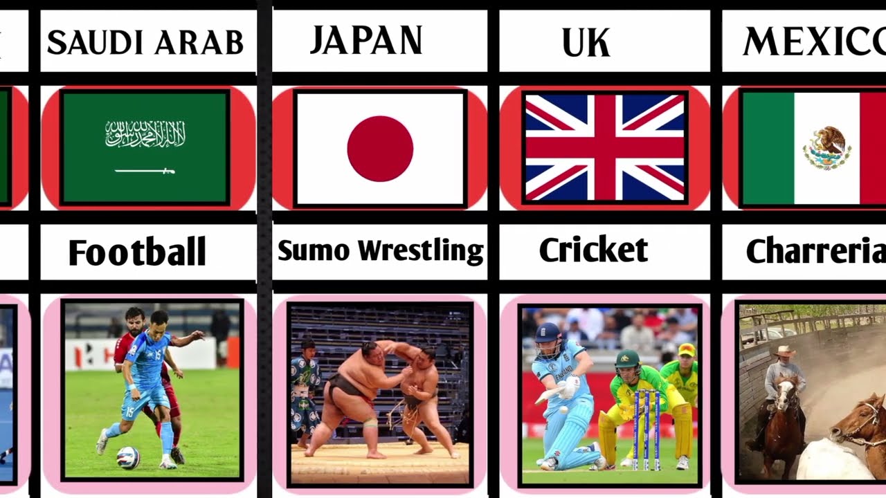 National Sports From Different Countries Around The Would Data Comparison Video 