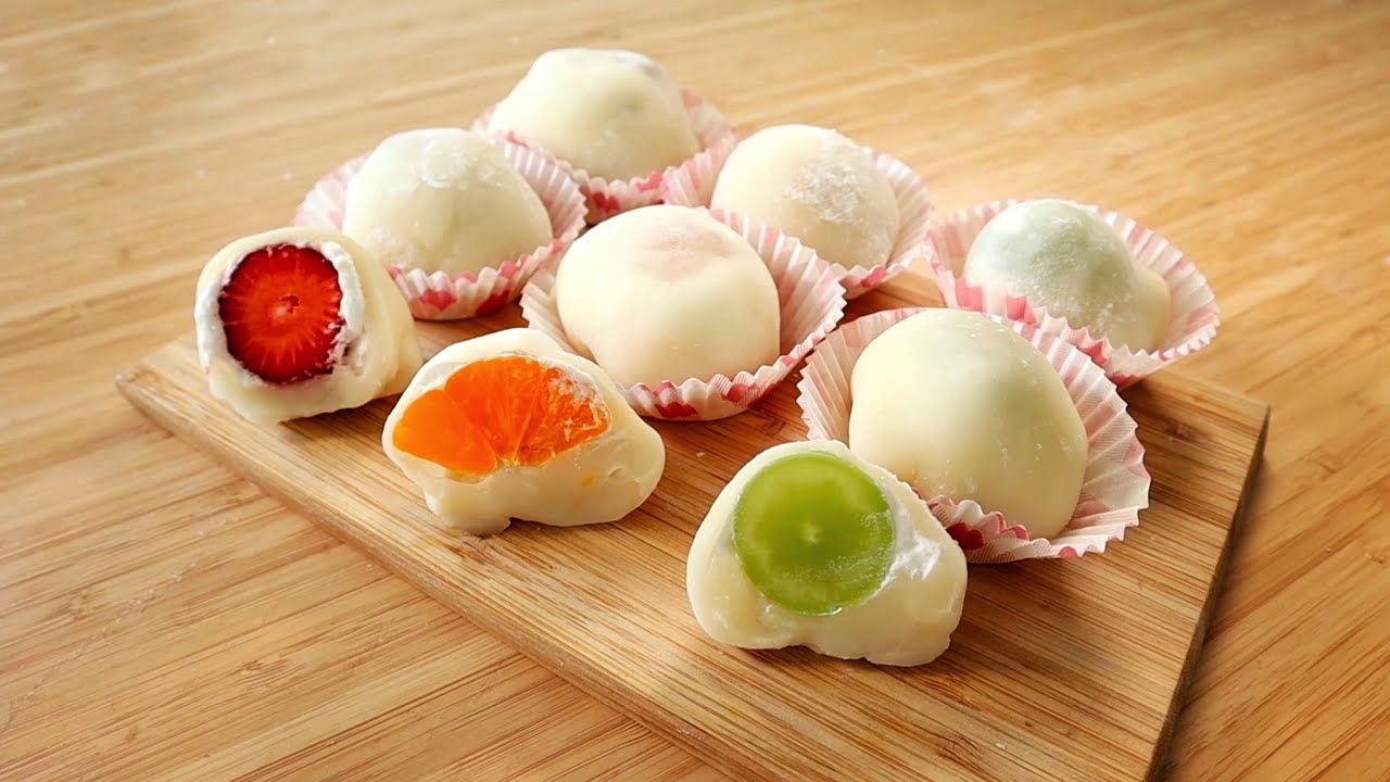 Mochi Daifuku Buah-Buahan Warna Warni! (Fruit Mochi Daifuku Dairy Free) | basickeli