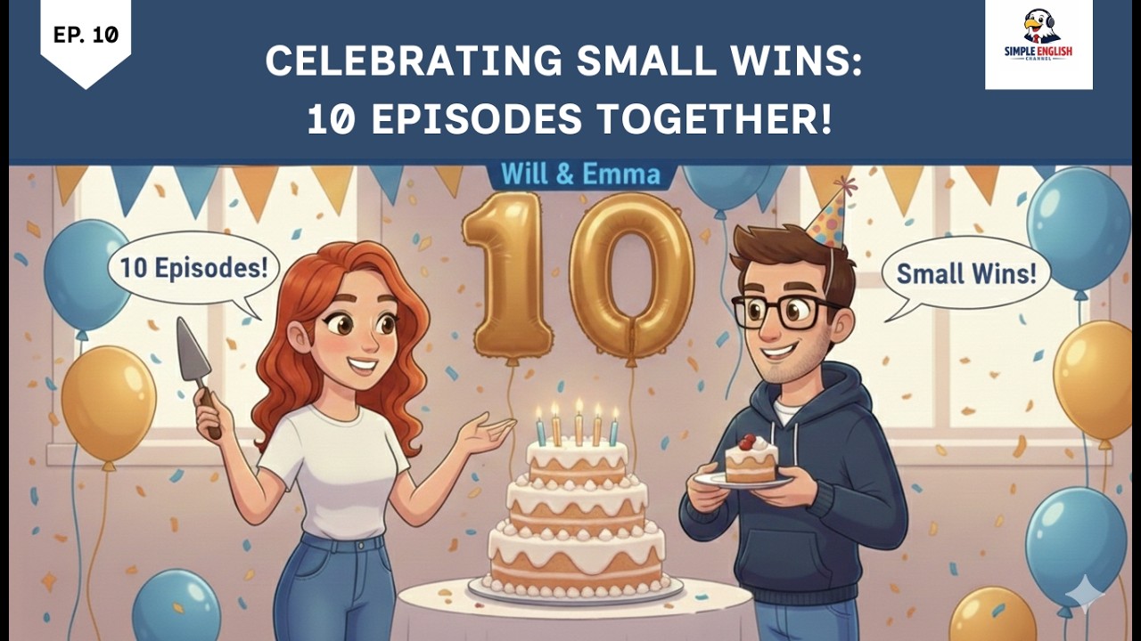English Listening Practice | Celebrating Small Wins: 10 Episodes Together! | Beginner Conversation