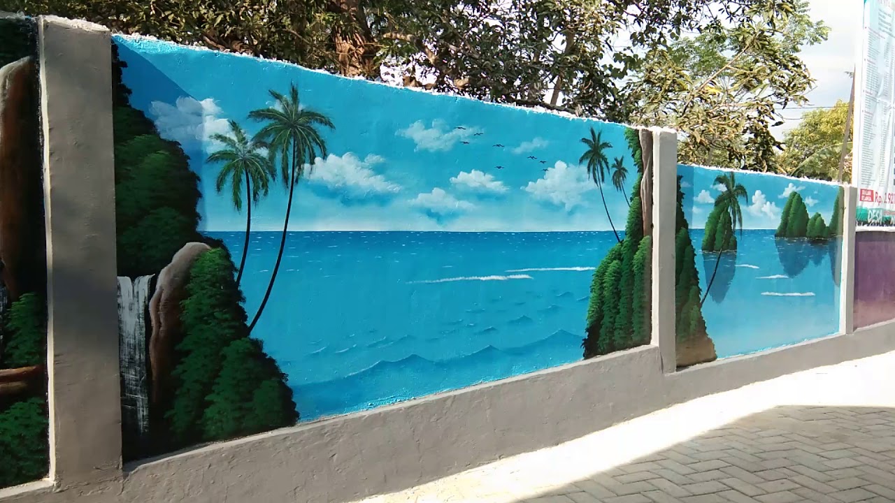Lukisan dinding pagar desa barugaya