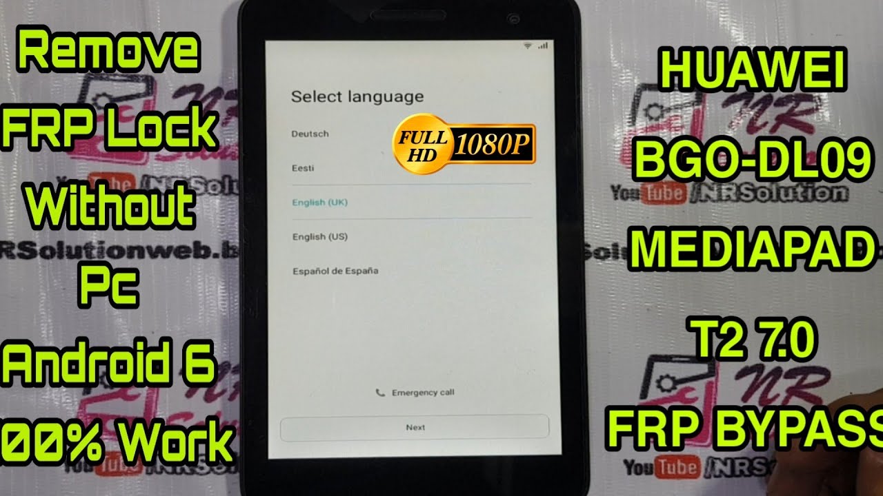 Huawei Media Tab T2 7.0 BGO-DL09 FRP Bypass Without Pc Android 6 New Method 2020