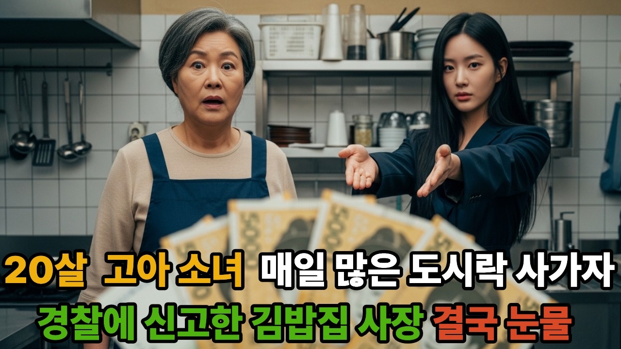 20살 고아소녀 매일 많은 도시락 사가자 경찰에 신고한 김밥집 사장 결국 논물