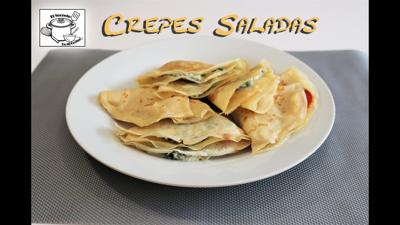 c&oacute;mo hacer CREPES SALADAS r&aacute;pidas para desayuno|POCOS INGREDIENTES receta sencilla