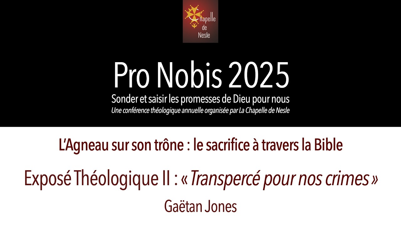[Pro Nobis 2025] Exposé théologique II : « Transpercé pour nos crimes »