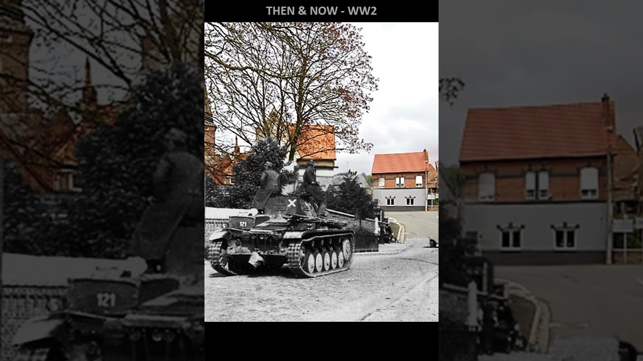 German A Pz Kpfw II of the 5 Panzer Division crosses the village of Marcoing, France