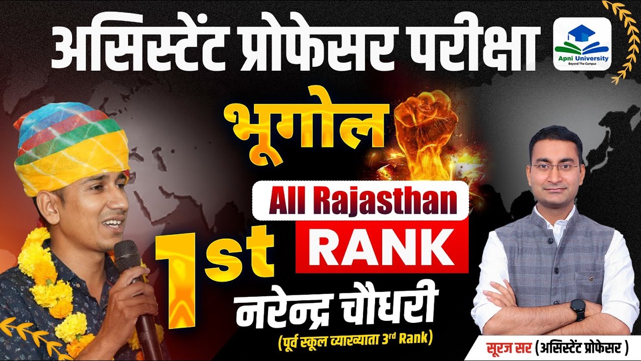 RPSC Assistant Professor Geography Rank 1st Interview | Assistant Professor Geography Final Result