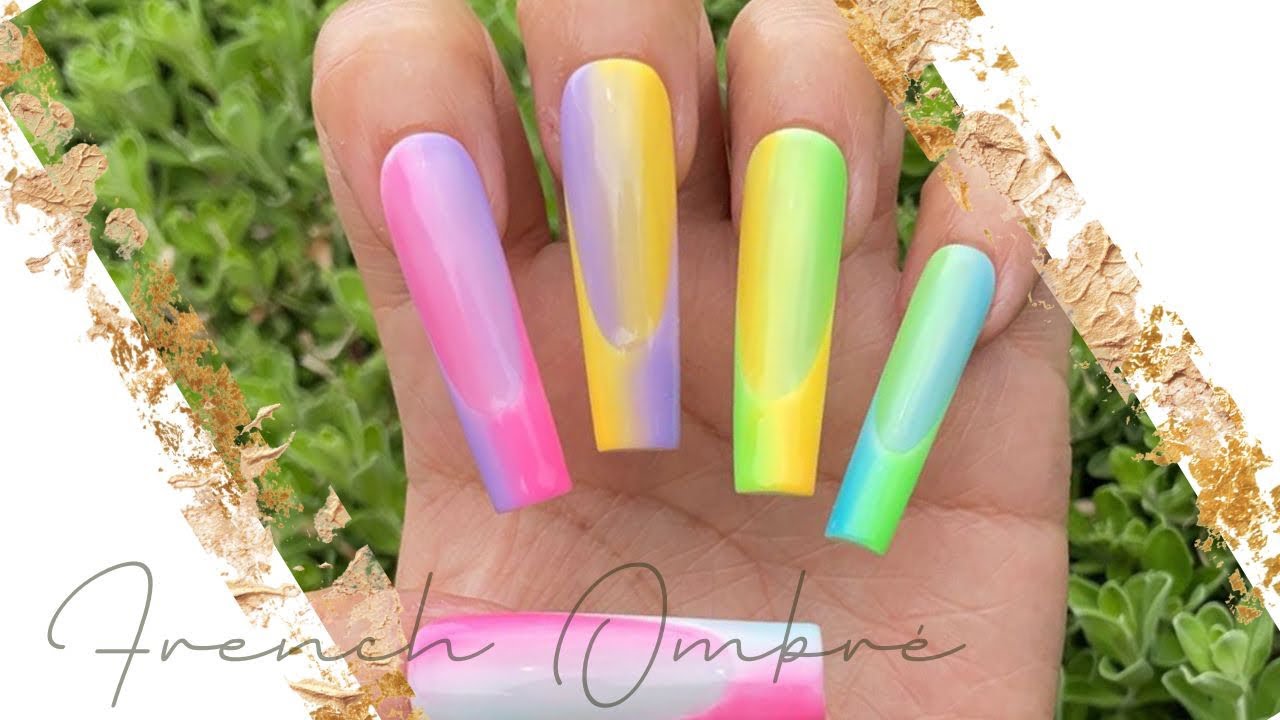 Colorful French | Ombre Nail Tutorial | How To: TikTok Viral Nail Trend