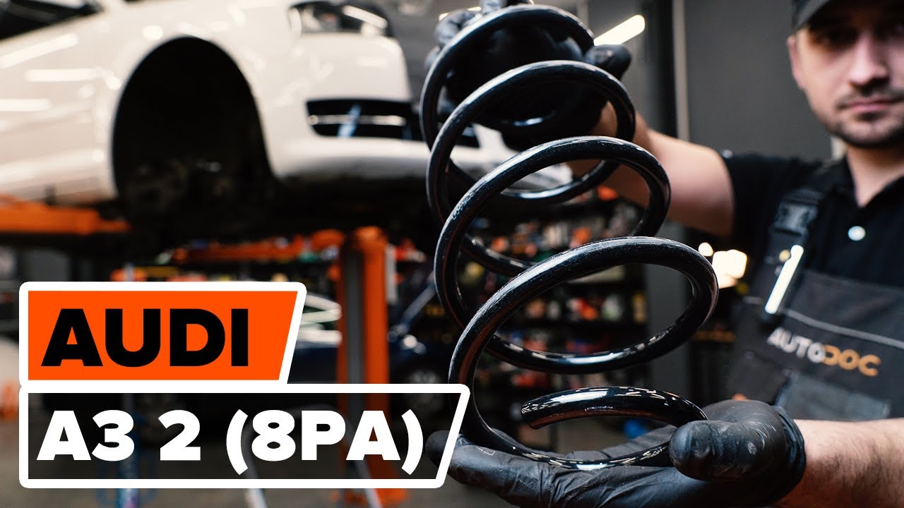 Kako zamenjati sprednji vzmet amortizerja na AUDI A3 2 (8PA) [VODIČ AUTODOC]