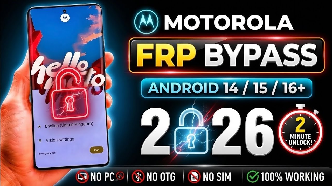 🔥 Motorola FRP Bypass 2026 | Android 15/16 | Skip Google Account lock | All Moto Devices