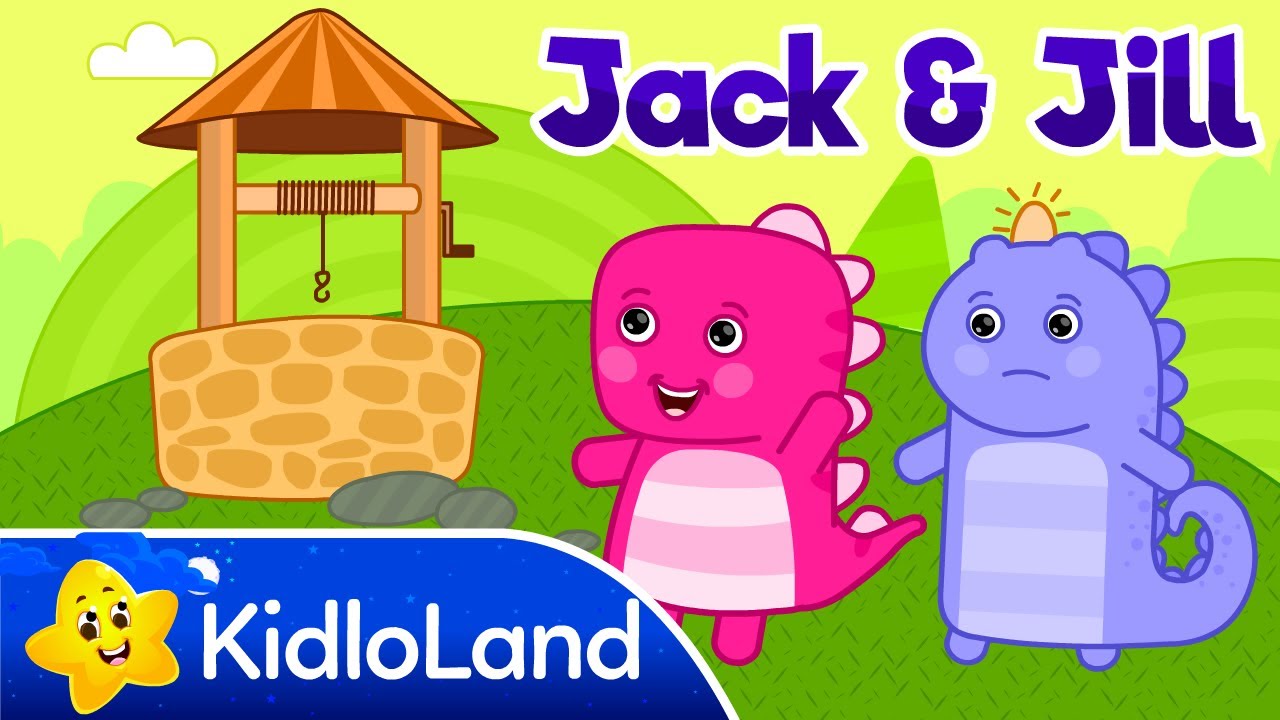 Jack and Jill Went Up The Hill Nursery Rhymes Kids & Children Songs | KidloLand Dino Songs for Kids