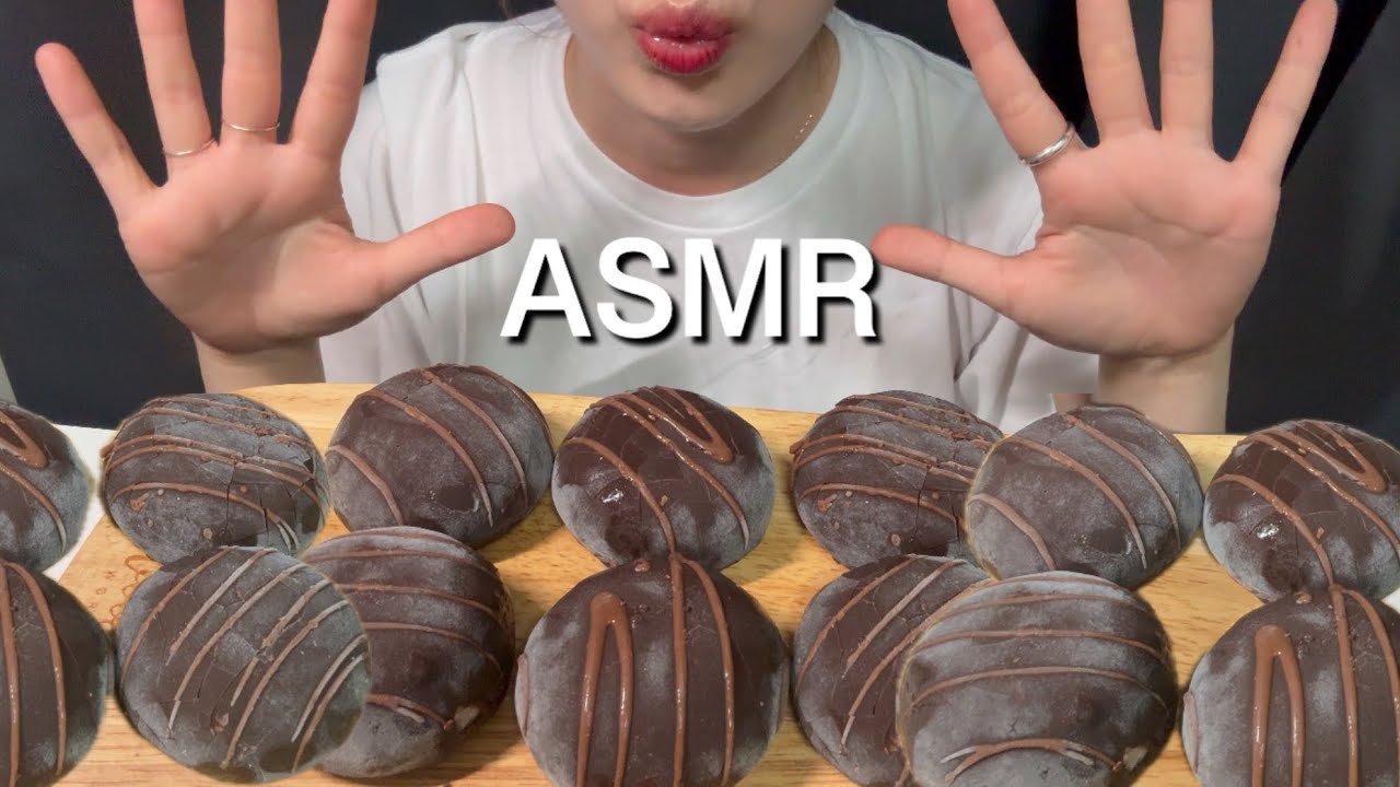 ASMR Chocolate Rice Cakes Dessert mukbang 봄날엔 초코퐁당 초코초꾸떡 먹방