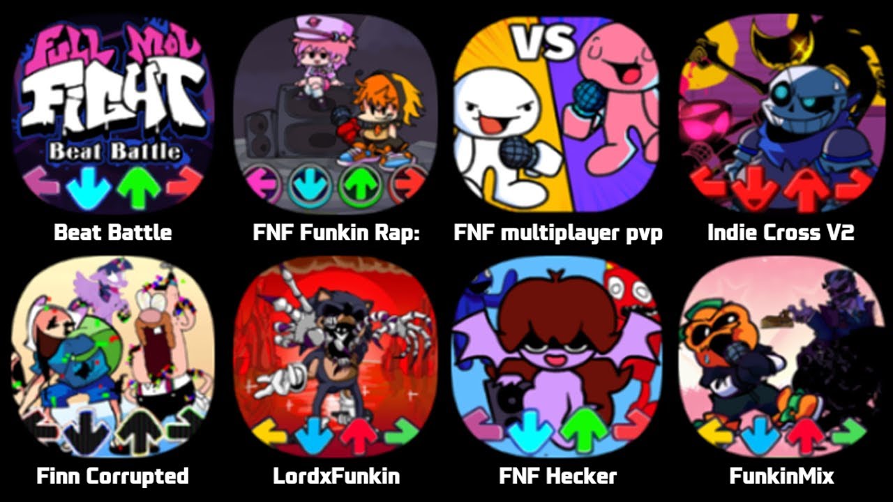 FNF Jsaac, Dark Room Decide, FNF Holiday, Beat Battle, FNF Sweet Heart, Nonsense EX, Scarlet Final