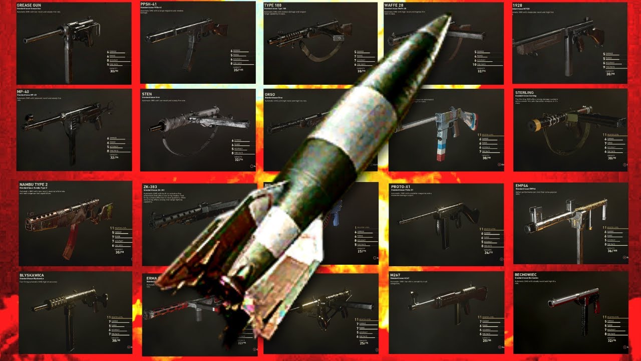 V2 ROCKET WITH EVERY SMG IN COD WW2 IN ONE VIDEO