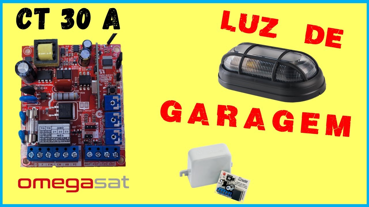 Como Usar Luz Garagem Placa de Comando CT 30A OMEGASAT Com Modulo mdt 02 Peccinin